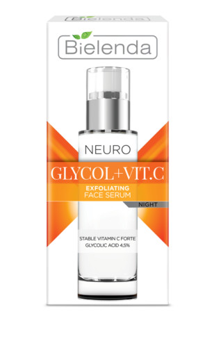 Bielenda Neuro Glycol + Vit. C Hámlasztó és bőrfiatalító hatású éjszakai szérum 30 ml