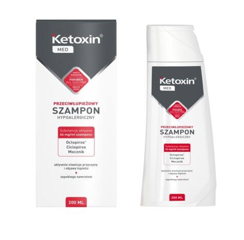 KETOXIN MED – Korpásodás elleni hipoallergén sampon érzékeny fejbőrre 200 ml