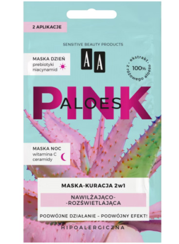 AA Pink Aloe - Hidratáló és bőrszínjavító hatású pakolás szett 2x4 ml