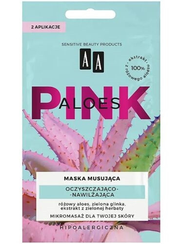 AA PINK ALOE - Tisztító és hidratáló hatású pakolás 2x4 ml