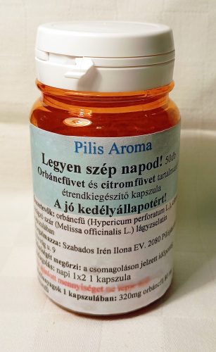 Pilis Aroma: Legyen szép napod! 50 db  Orbáncfüvet és citromfüvet tartalmazó étrendkiegészítő kapszula