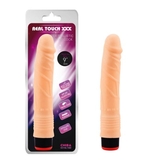 Real Touch 9 inch Vibe Cock Flesh vibrátor