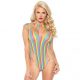 Shredded Opaque Cut Out Rainbow szexi body